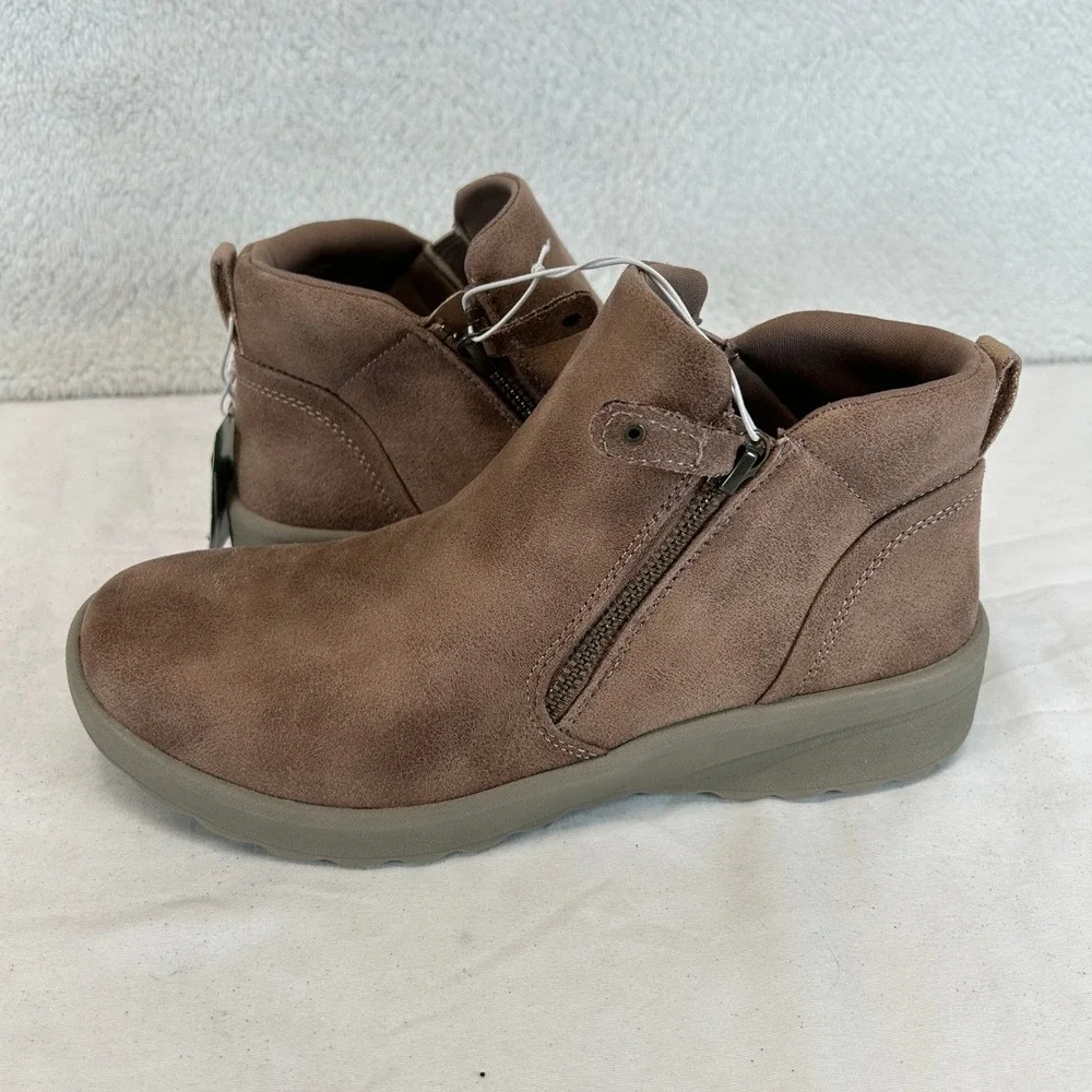 Skechers On-the-GO Joy Savvy Mushroom Brown Vegan Ankle Boots Mens 7‎ New